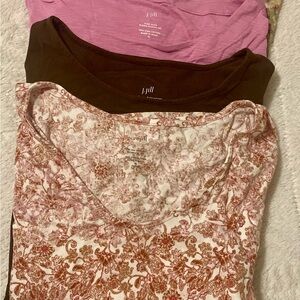 J. Jill Short Sleeve Tops - Lot of 4 - Pink, Brown, 2 Floral